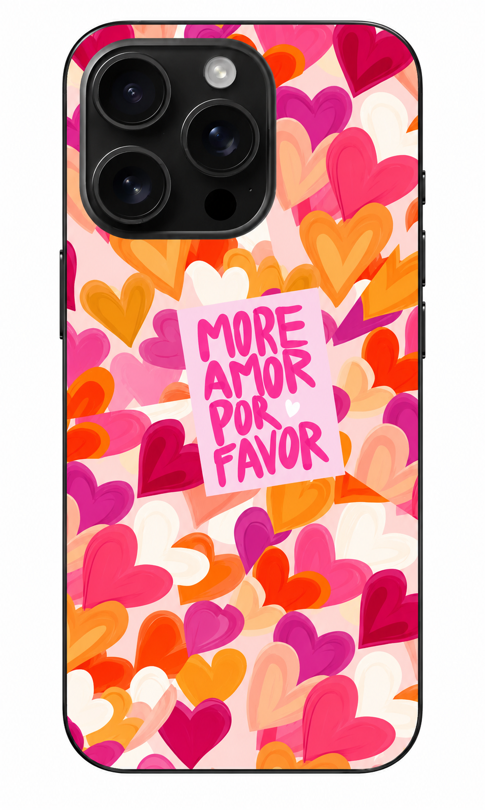 💖 More Amor Por Favor – Renkli Kalpler Telefon Kılıfı