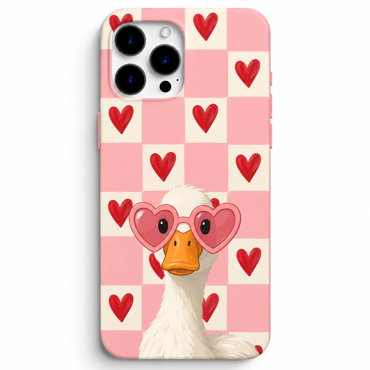 💕 Love Duck – Kalpli Pembe Telefon Kılıfı