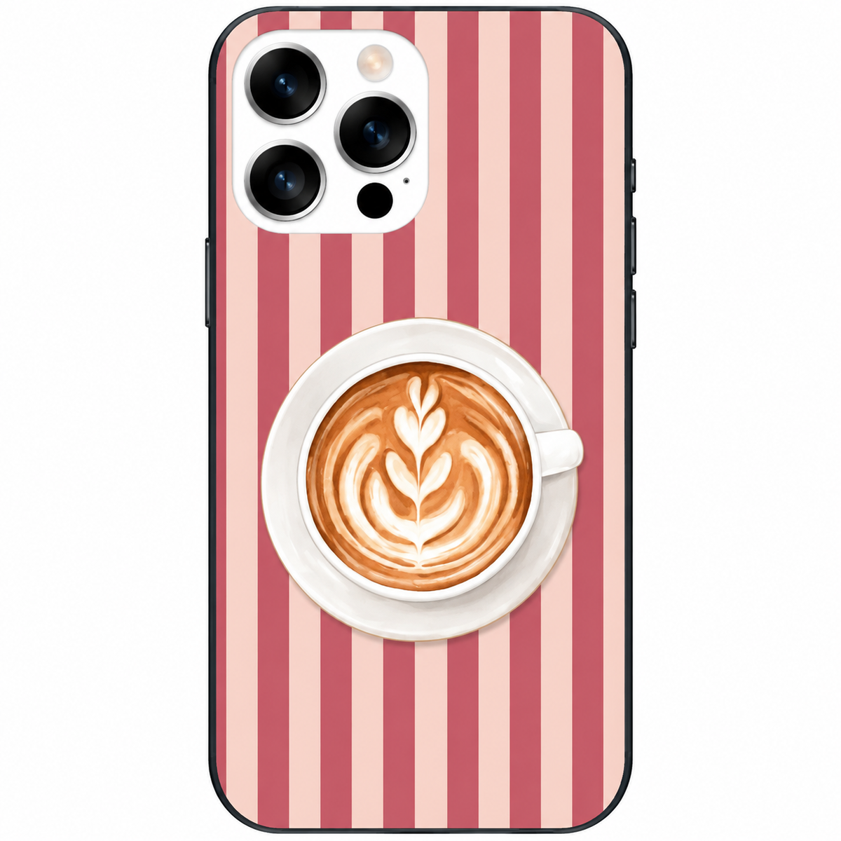 ☕  Coffee Mood – Latte Art Çizgili Telefon Kılıfı