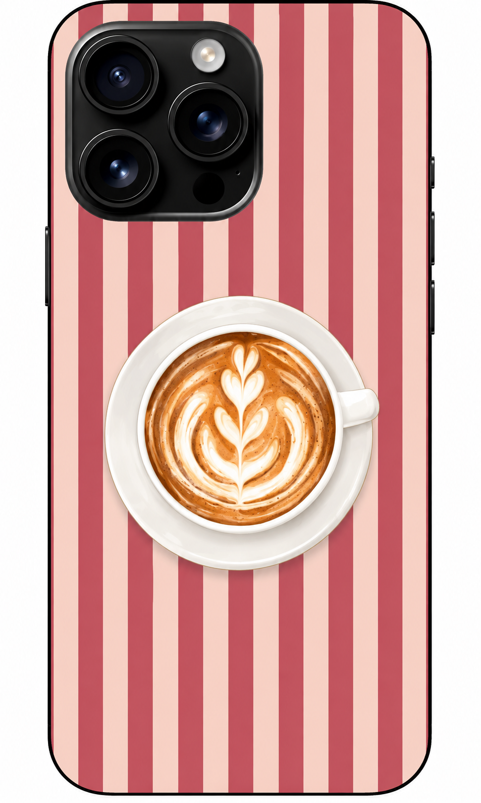 ☕  Coffee Mood – Latte Art Çizgili Telefon Kılıfı