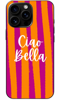 🧡  Ciao Bella – Turuncu & Fuşya Çizgili Telefon Kılıfı
