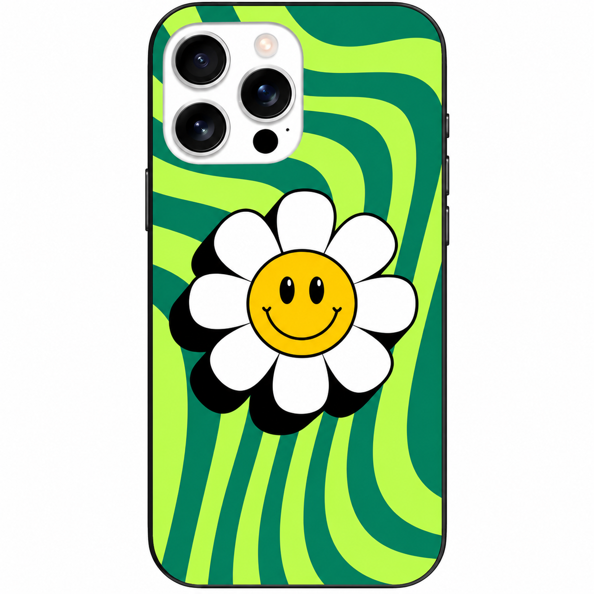 🌼 Groovy Smile Yeşil Dalgalı Papatya Telefon Kılıfı