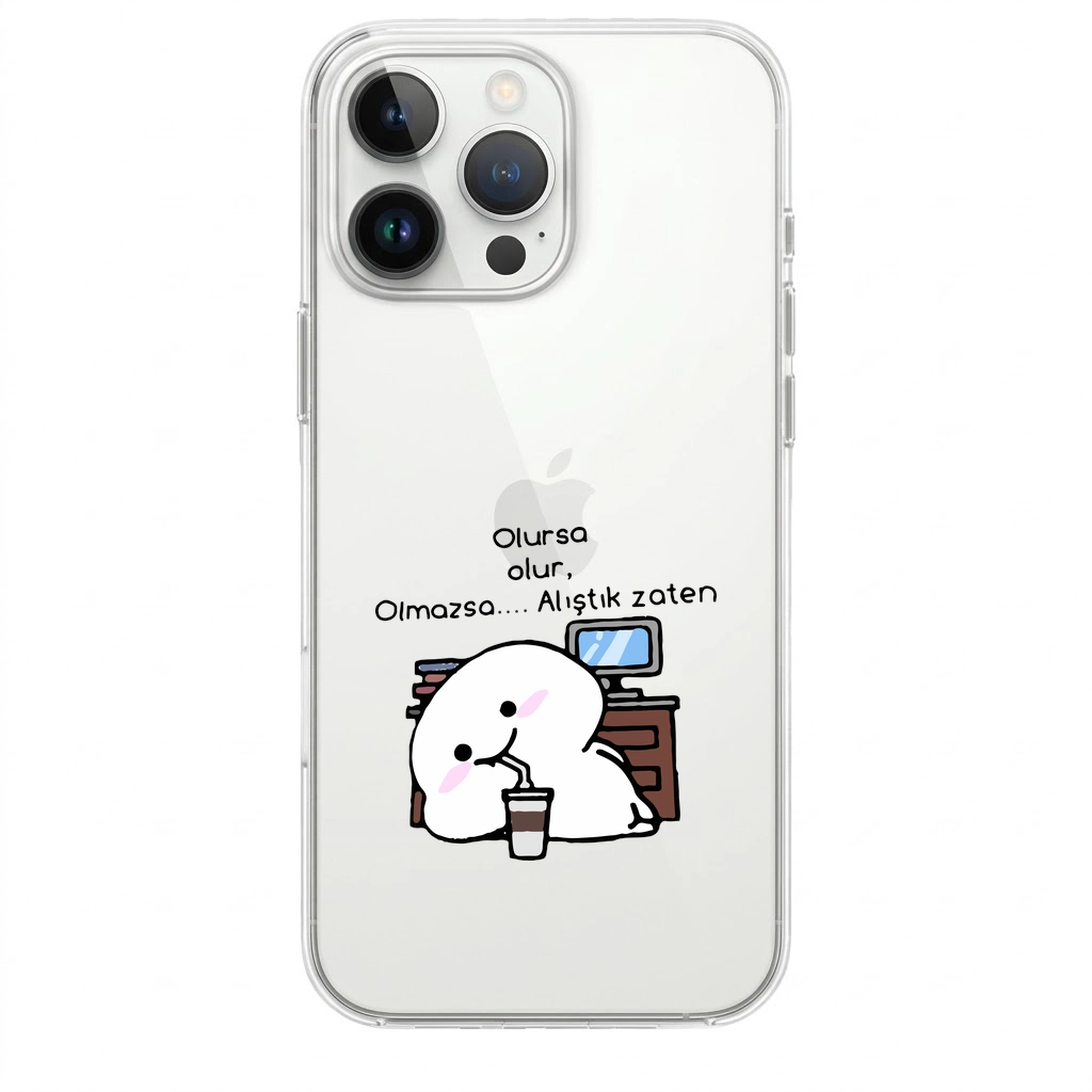 “Olursa Olur, Olmazsa da Olur” Sevimli Karakterli Şeffaf Telefon Kılıfı